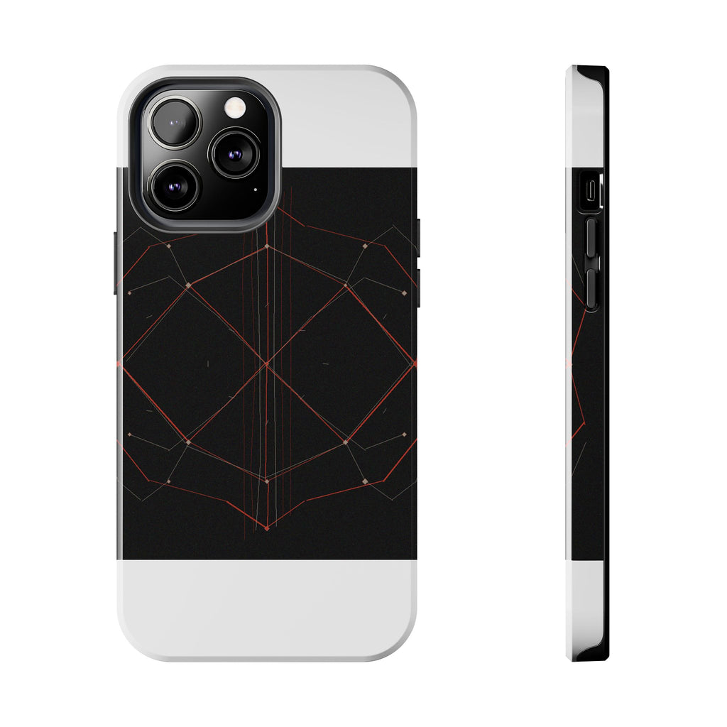 Dead Reckoning tough phone case by Scattercrate — abstract navigation art, dark geometric protective case