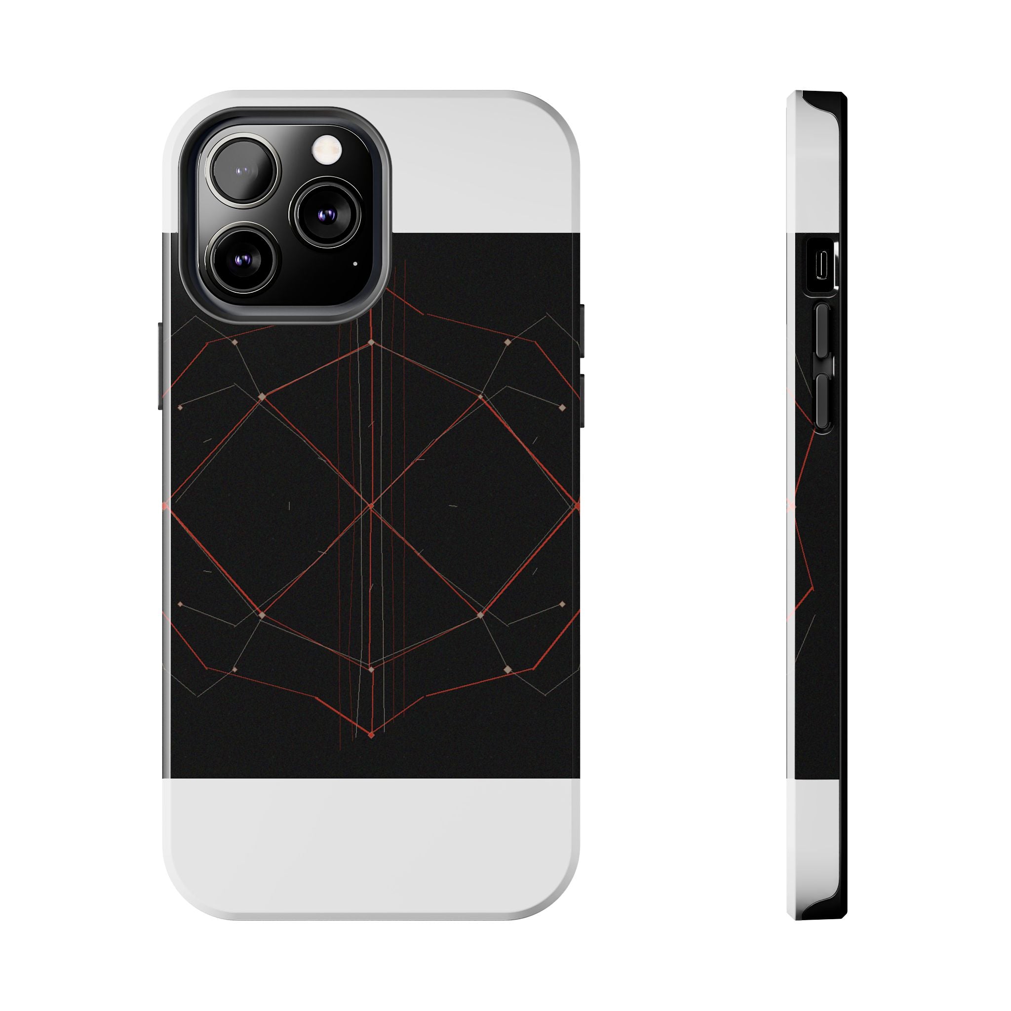 Dead Reckoning tough phone case by Scattercrate — abstract navigation art, dark geometric protective case
