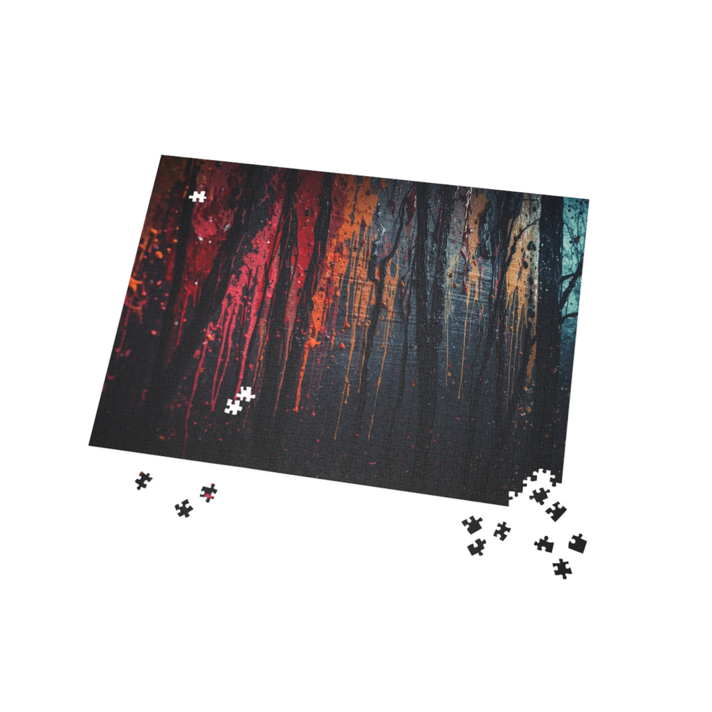 VESPER 500-piece abstract forest art puzzle by Scattercrate — twilight moody forest jigsaw gift