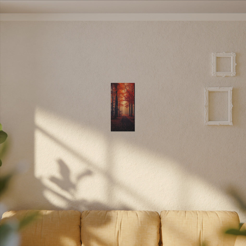 AMBER FOREST — Abstract Autumn Forest Framed Canvas Wall Art