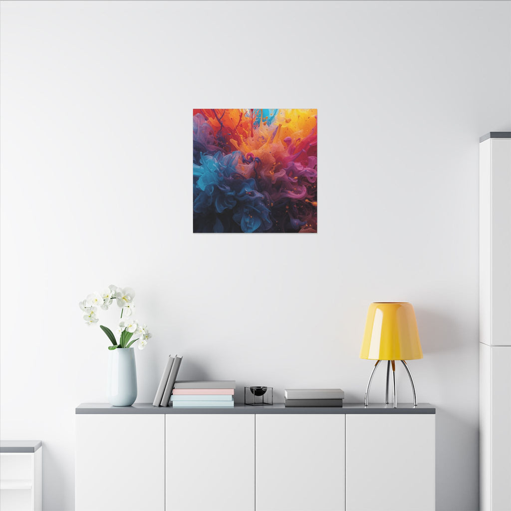 Azureflare canvas print by Scattercrate — blue ember wall art, cool flame over deep indigo
