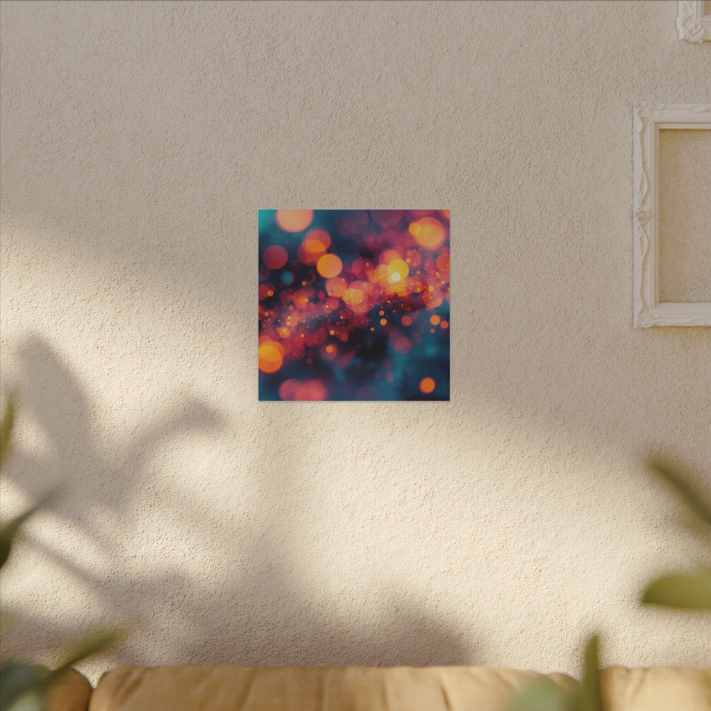 Driftspark Canvas Print — Amber Bokeh Wall Art