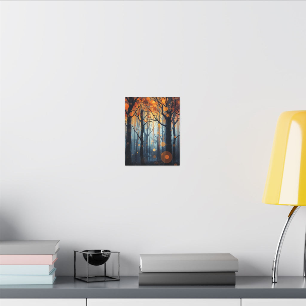 GLOW FOREST — Abstract Forest Lights Framed Canvas Wall Art