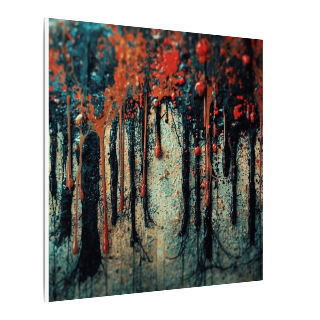 Amber Rift abstract ink-forest canvas print by Scattercrate — warm amber dark forest wall art
