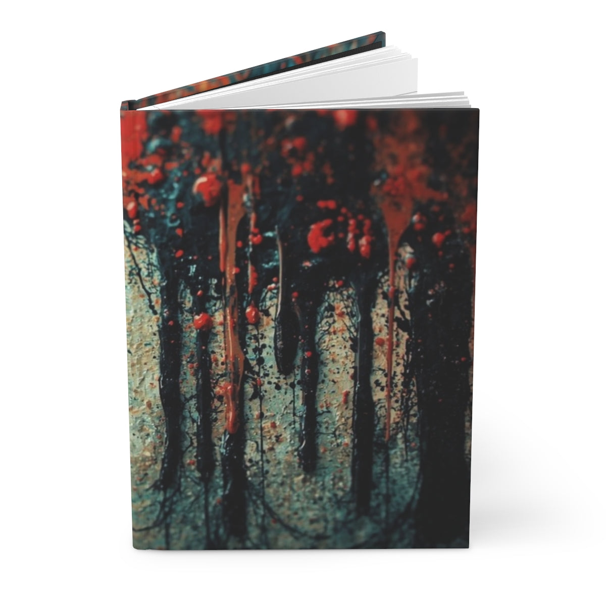 Amber Rift ink-forest hardcover journal by Scattercrate — warm amber forest art notebook