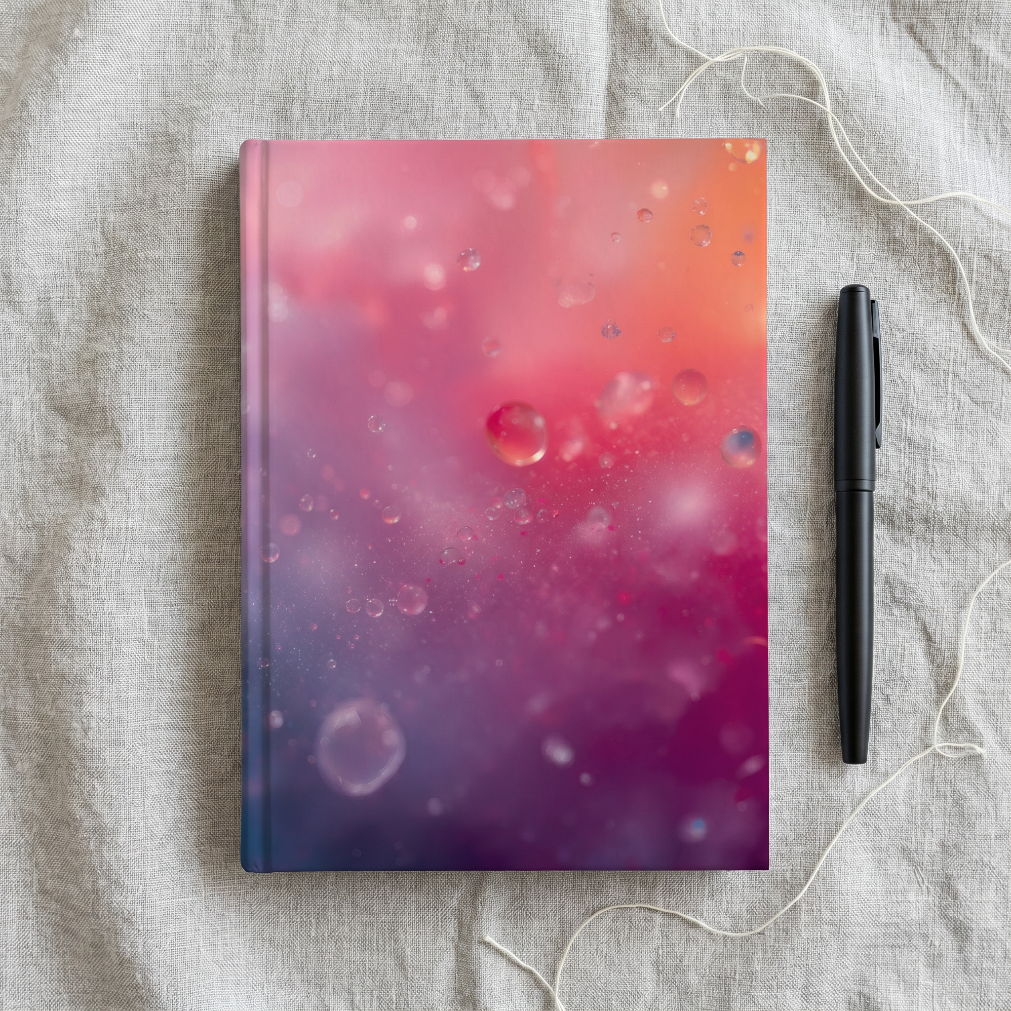 MISTBLOOM hardcover journal by Scattercrate — soft teal-to-magenta misty bloom