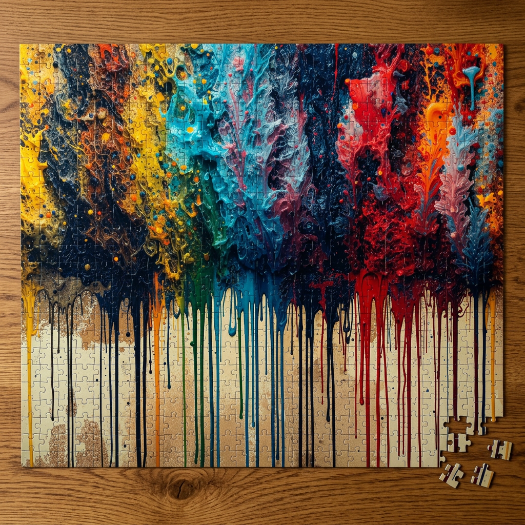 CHROMADRIFT — Abstract Powder Splatter Art Puzzle