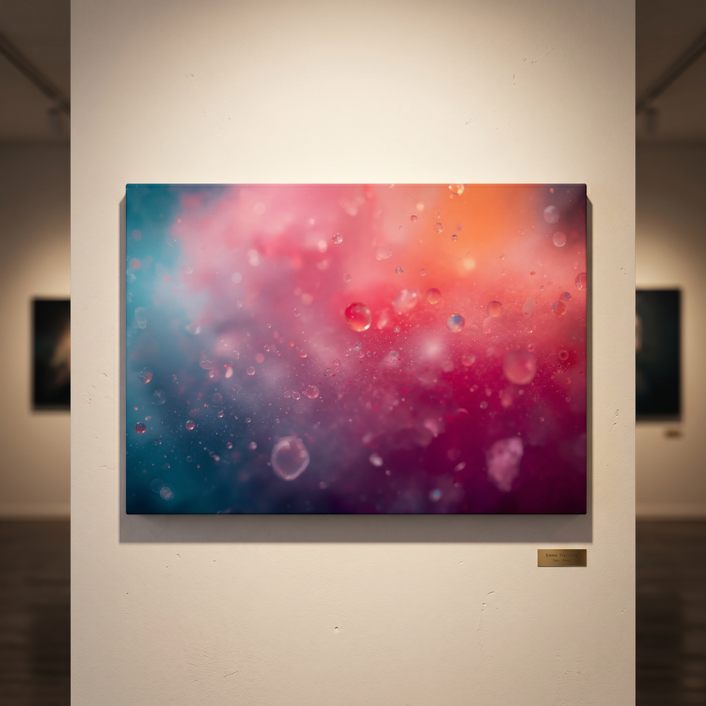DEWBURST canvas print by Scattercrate — teal-to-magenta bokeh explosion
