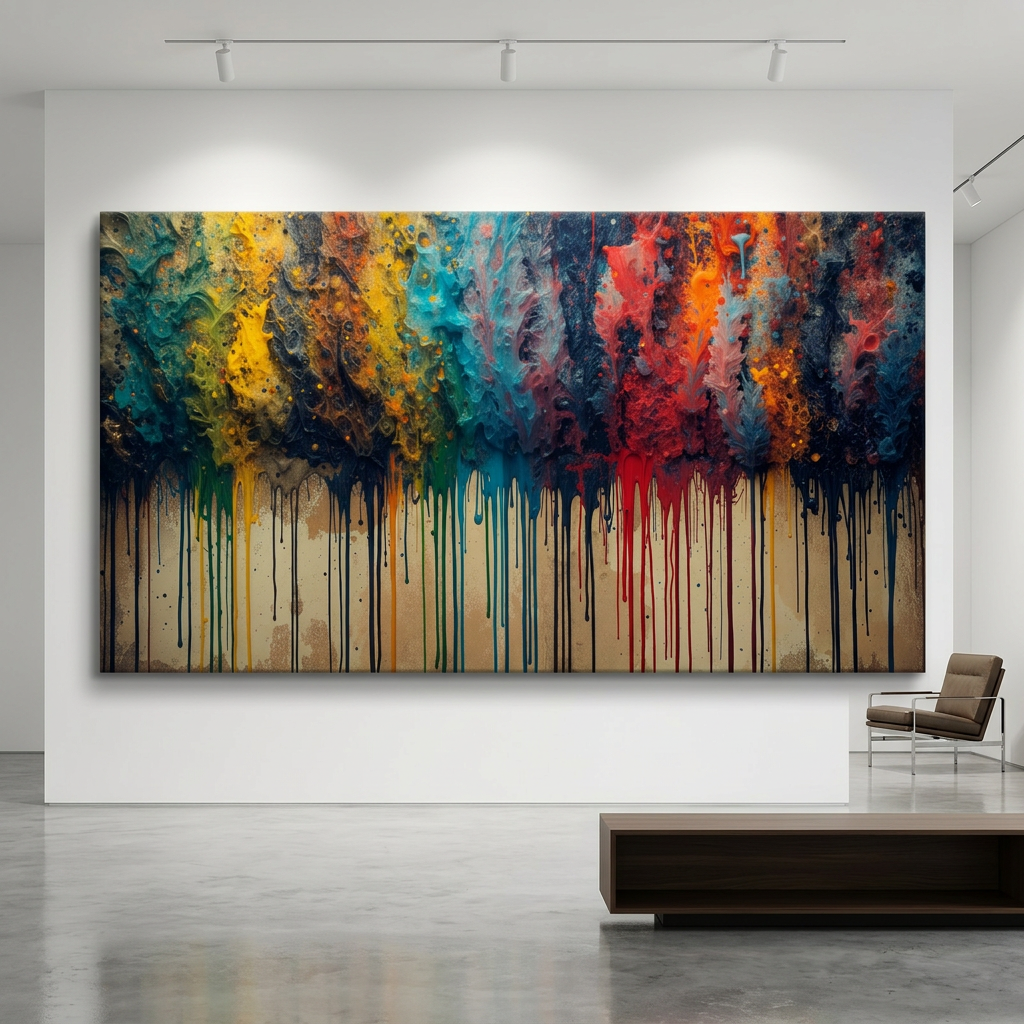 CHROMADRIFT — Abstract Powder Splatter Canvas Wall Art