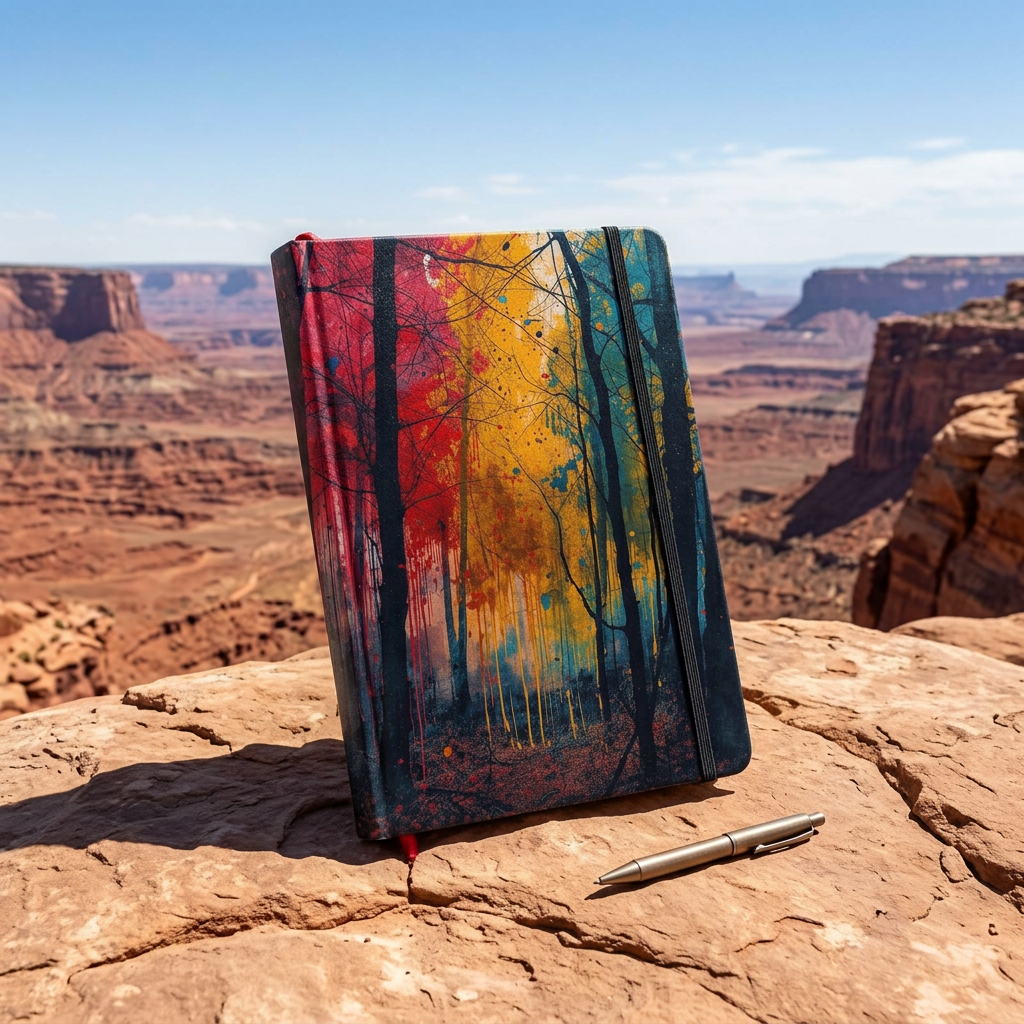 FAUVE abstract forest hardcover art journal by Scattercrate — vivid moody forest notebook