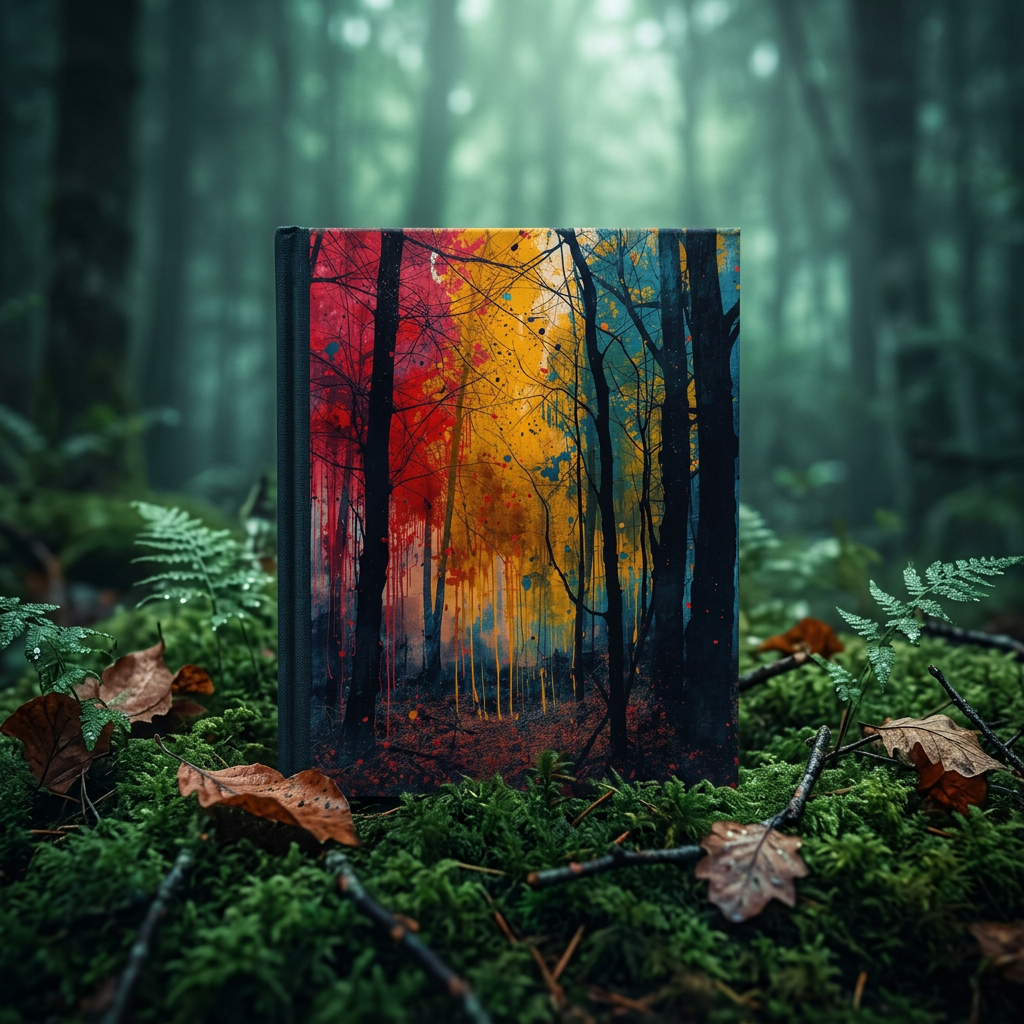 FAUVE abstract forest hardcover art journal by Scattercrate — vivid moody forest notebook