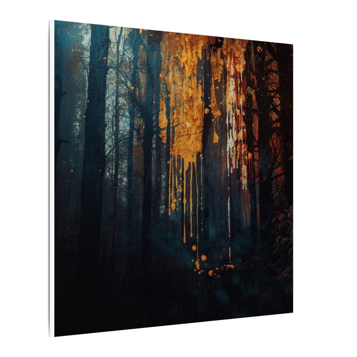 Emerald Cascade abstract ink-forest canvas print by Scattercrate — emerald green dark forest wall art