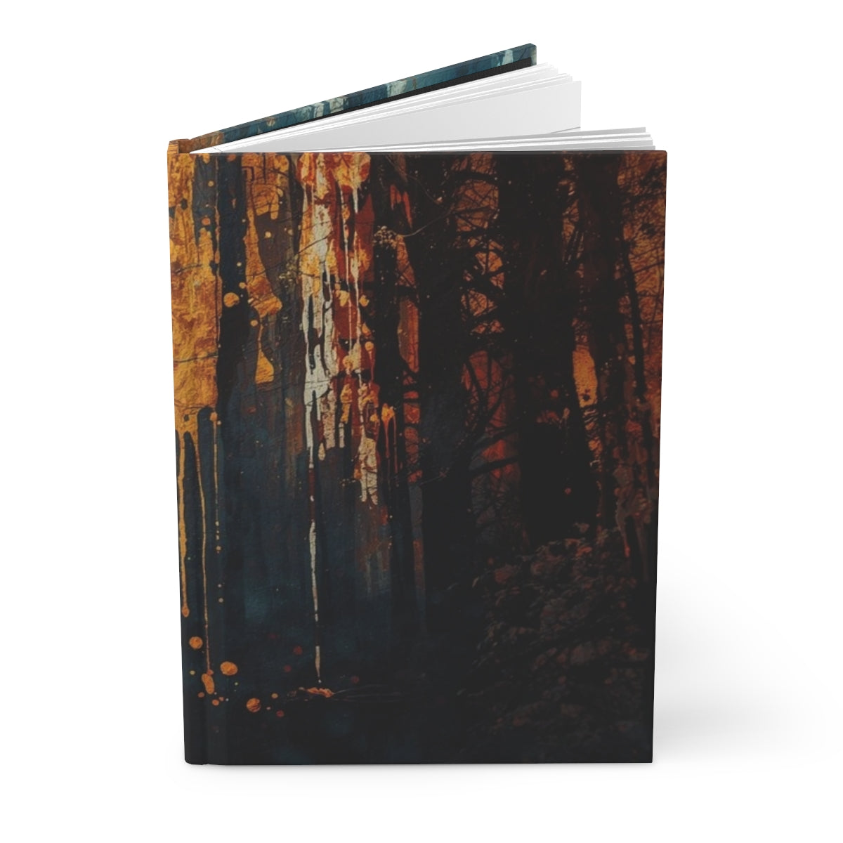 Emerald Cascade ink-forest hardcover journal by Scattercrate — emerald green forest art notebook