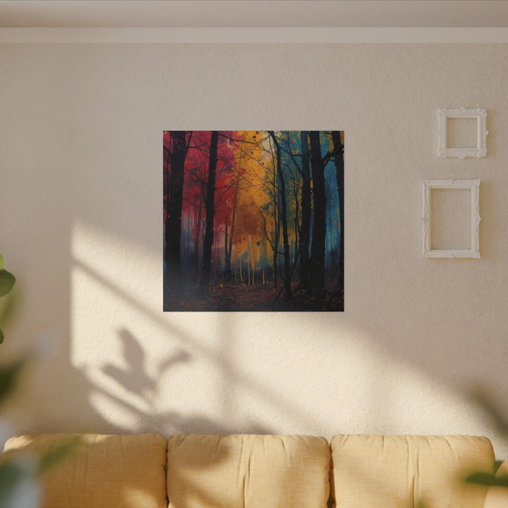 FAUVE abstract ink-forest framed canvas wall art by Scattercrate — vivid moody forest decor