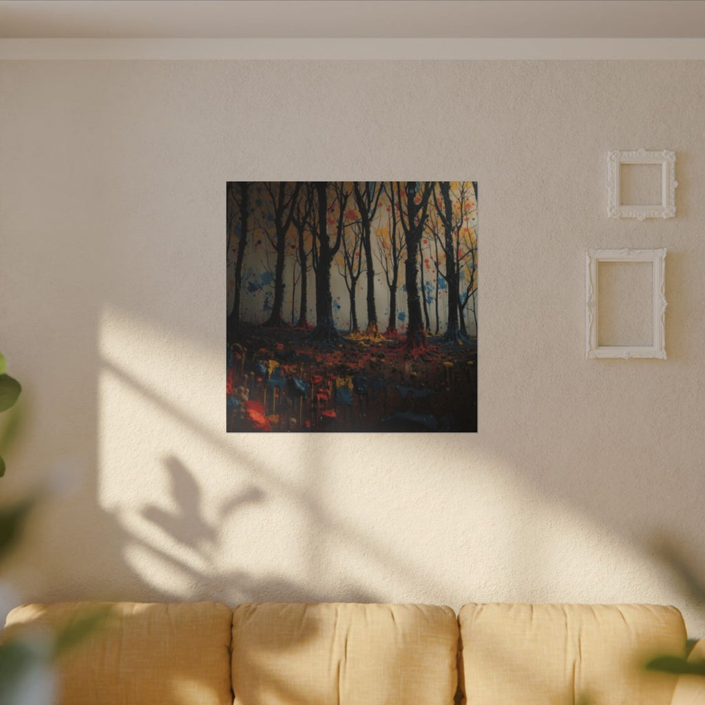 IMPASTO abstract ink-forest framed canvas wall art by Scattercrate — textured moody forest decor