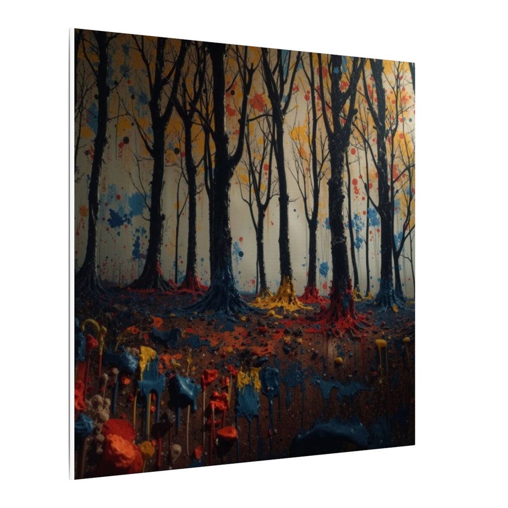 IMPASTO abstract ink-forest framed canvas wall art by Scattercrate — textured moody forest decor