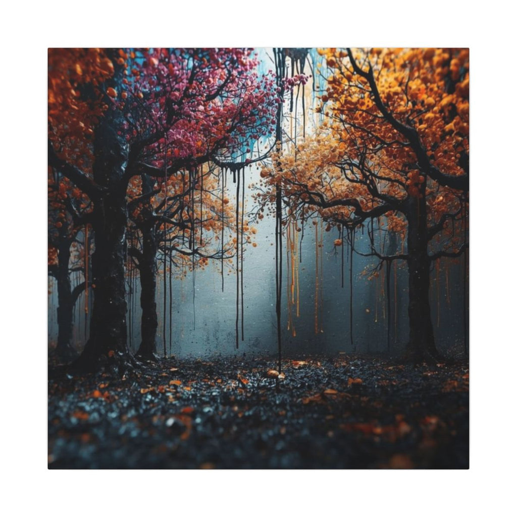 Obsidian Weald abstract ink-forest canvas print by Scattercrate — dark obsidian forest wall art