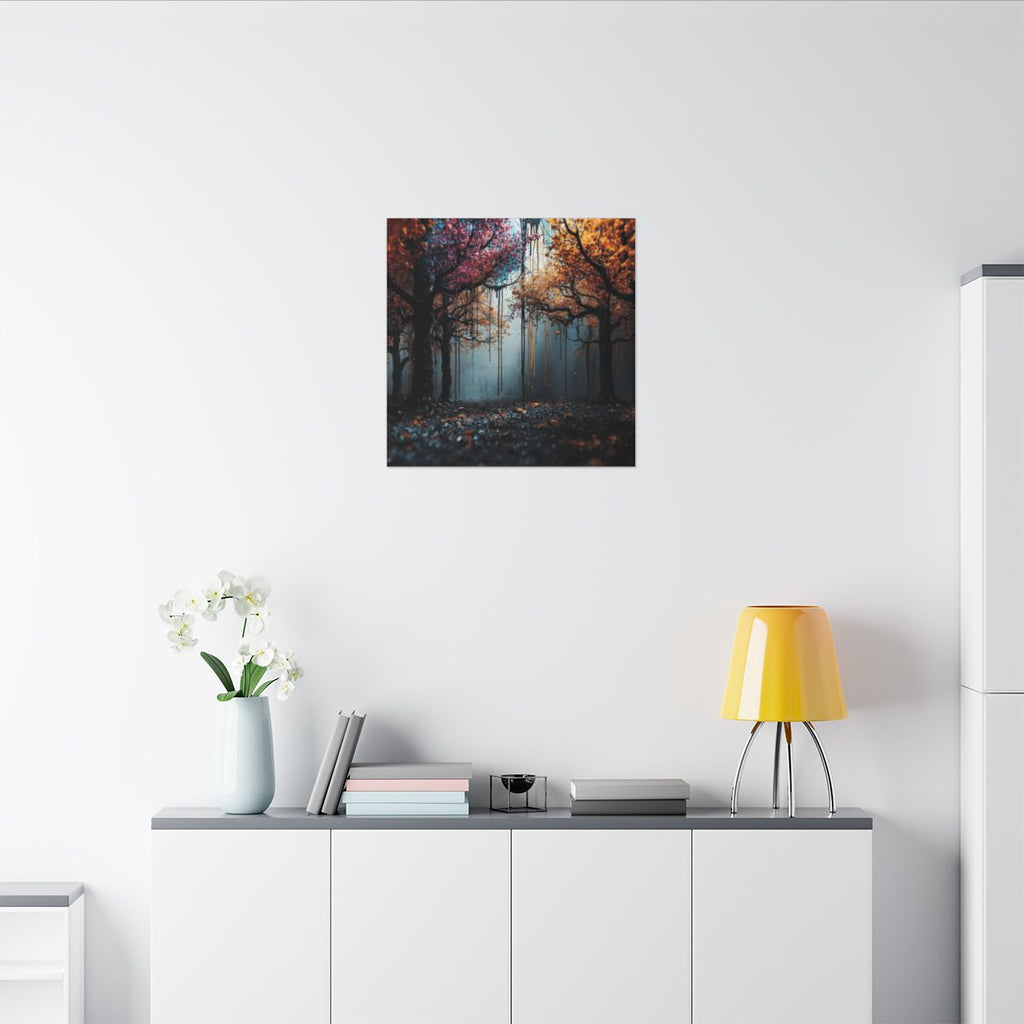 Obsidian Weald abstract ink-forest canvas print by Scattercrate — dark obsidian forest wall art