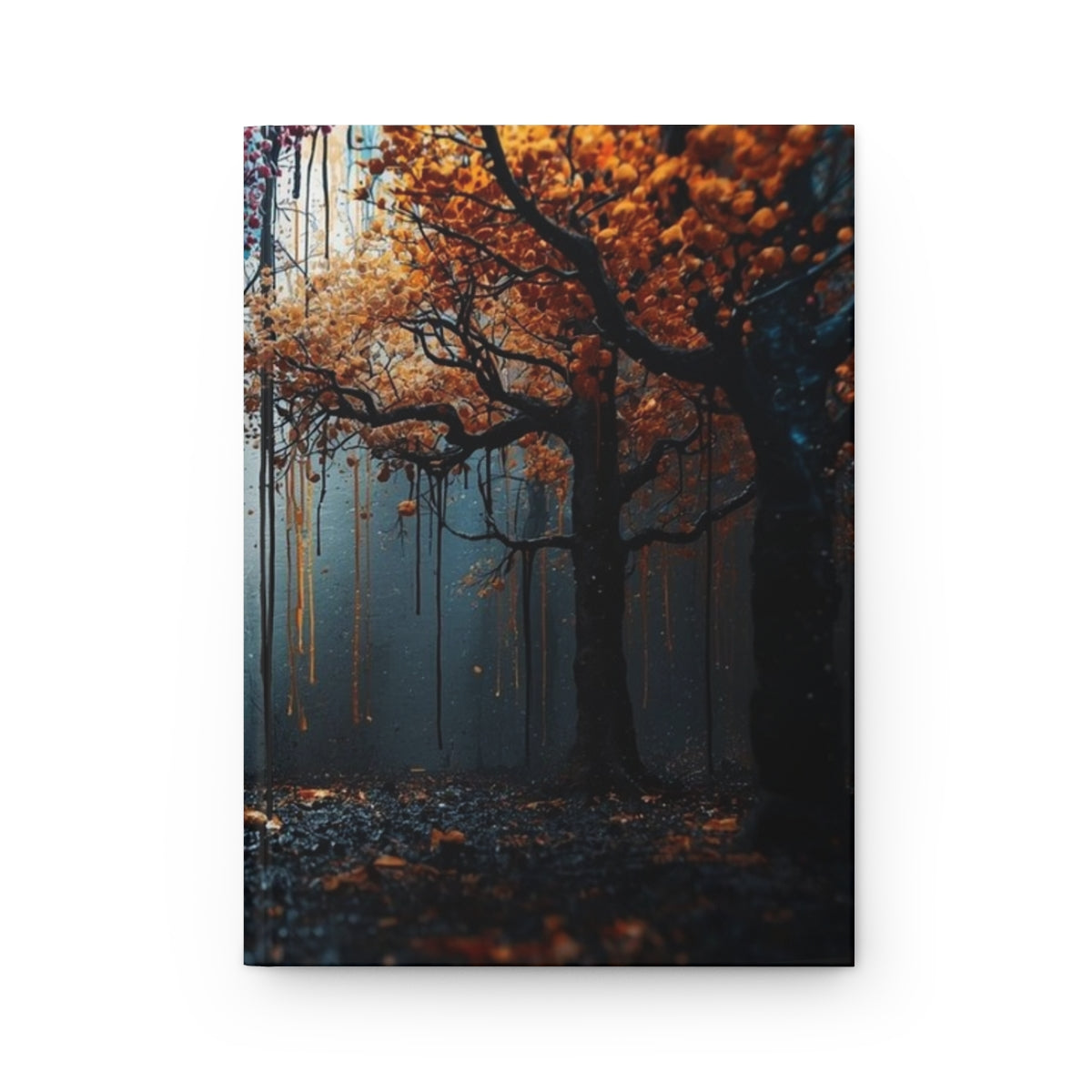 Obsidian Weald ink-forest hardcover journal by Scattercrate — dark obsidian forest art notebook