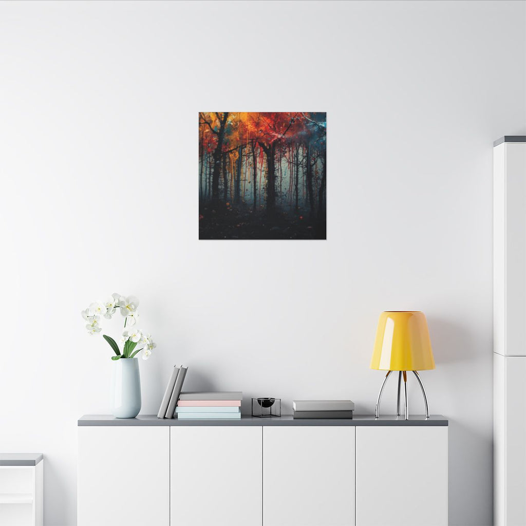 Phantom Grove abstract ink-forest canvas print by Scattercrate — moody dark forest wall art