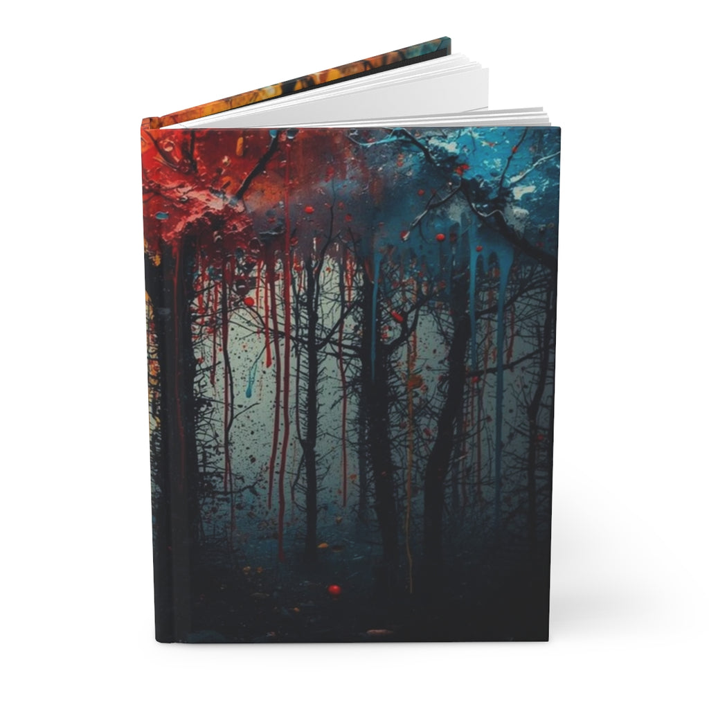 Phantom Grove ink-forest hardcover journal by Scattercrate — moody dark forest art notebook