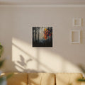 Veil of Resin abstract ink-forest canvas print by Scattercrate — moody dark forest wall art