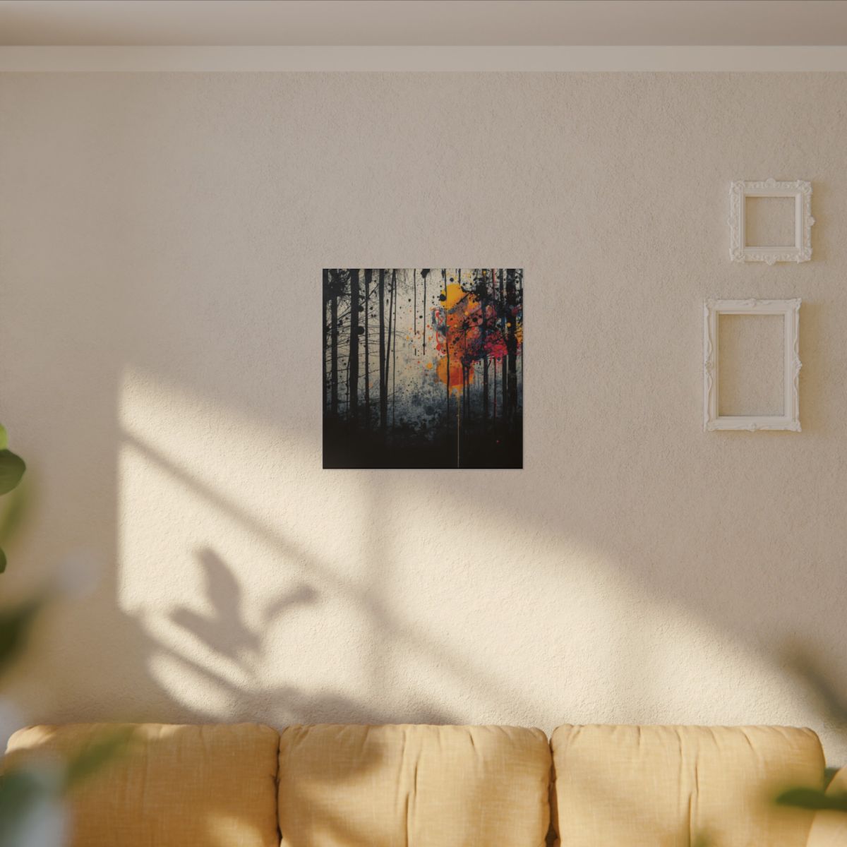 Veil of Resin abstract ink-forest canvas print by Scattercrate — moody dark forest wall art