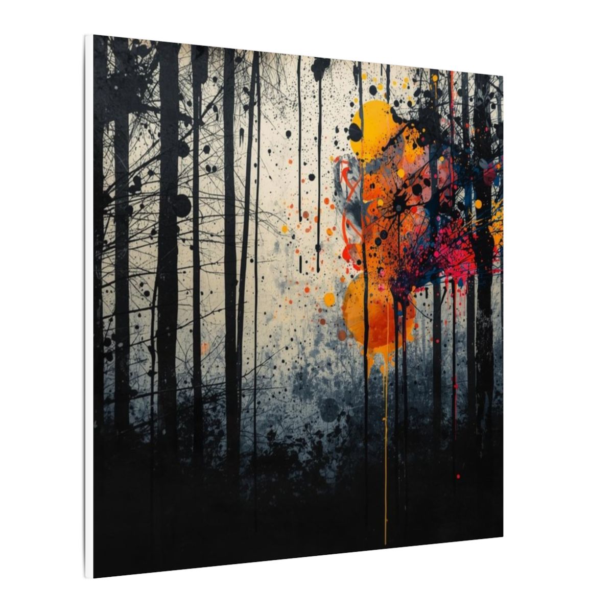 Veil of Resin abstract ink-forest canvas print by Scattercrate — moody dark forest wall art