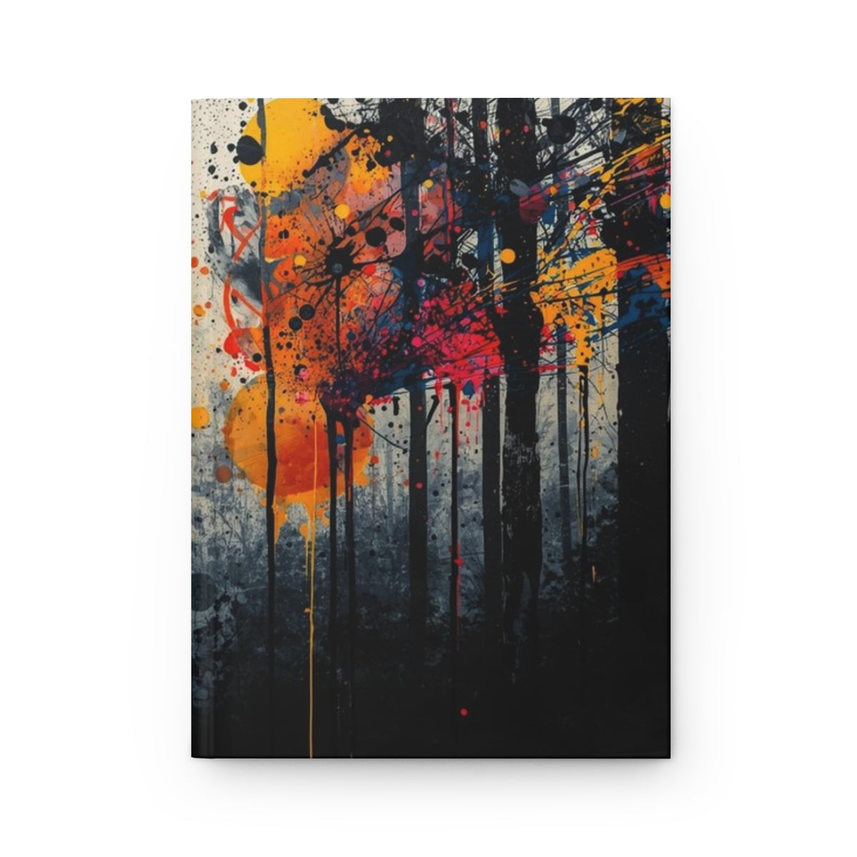 Veil of Resin ink-forest hardcover journal by Scattercrate — moody dark forest art notebook