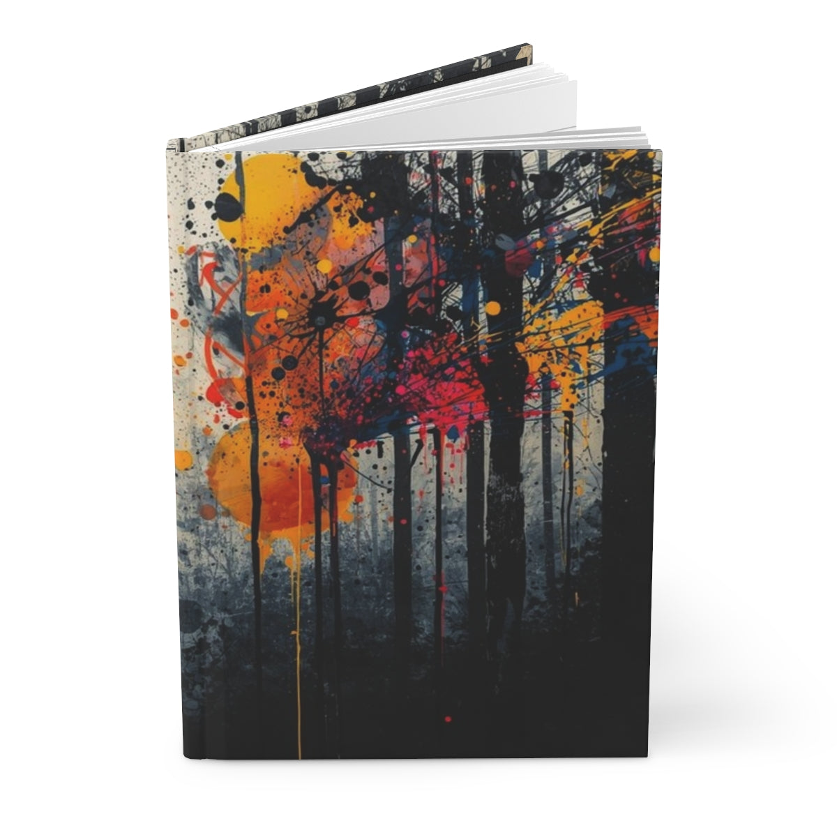 Veil of Resin ink-forest hardcover journal by Scattercrate — moody dark forest art notebook