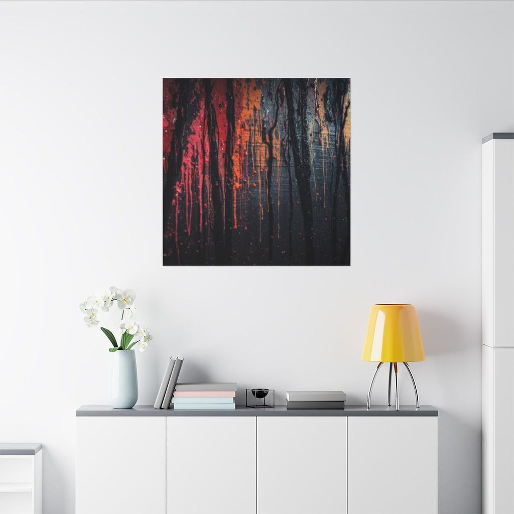 VESPER abstract ink-forest framed canvas wall art by Scattercrate — twilight moody forest decor