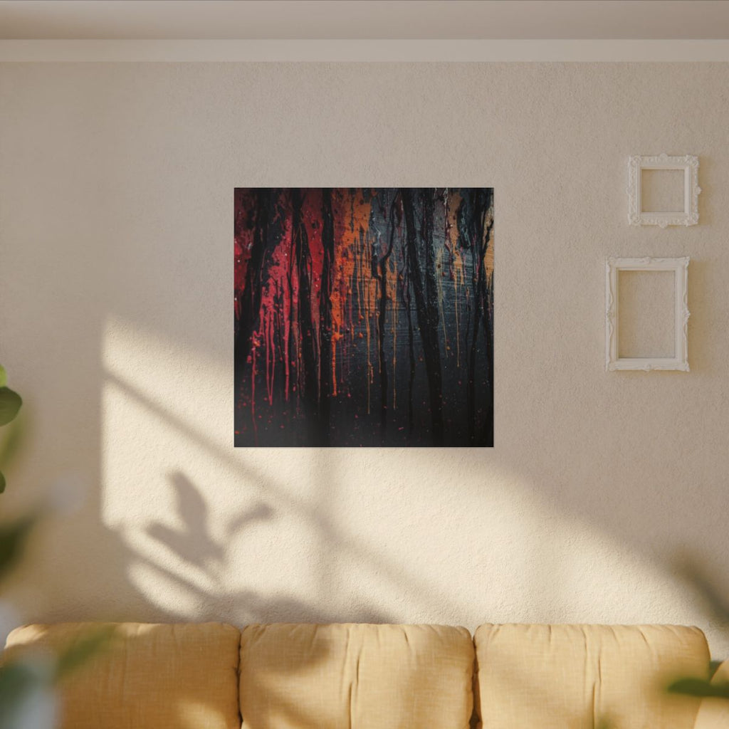 VESPER abstract ink-forest framed canvas wall art by Scattercrate — twilight moody forest decor